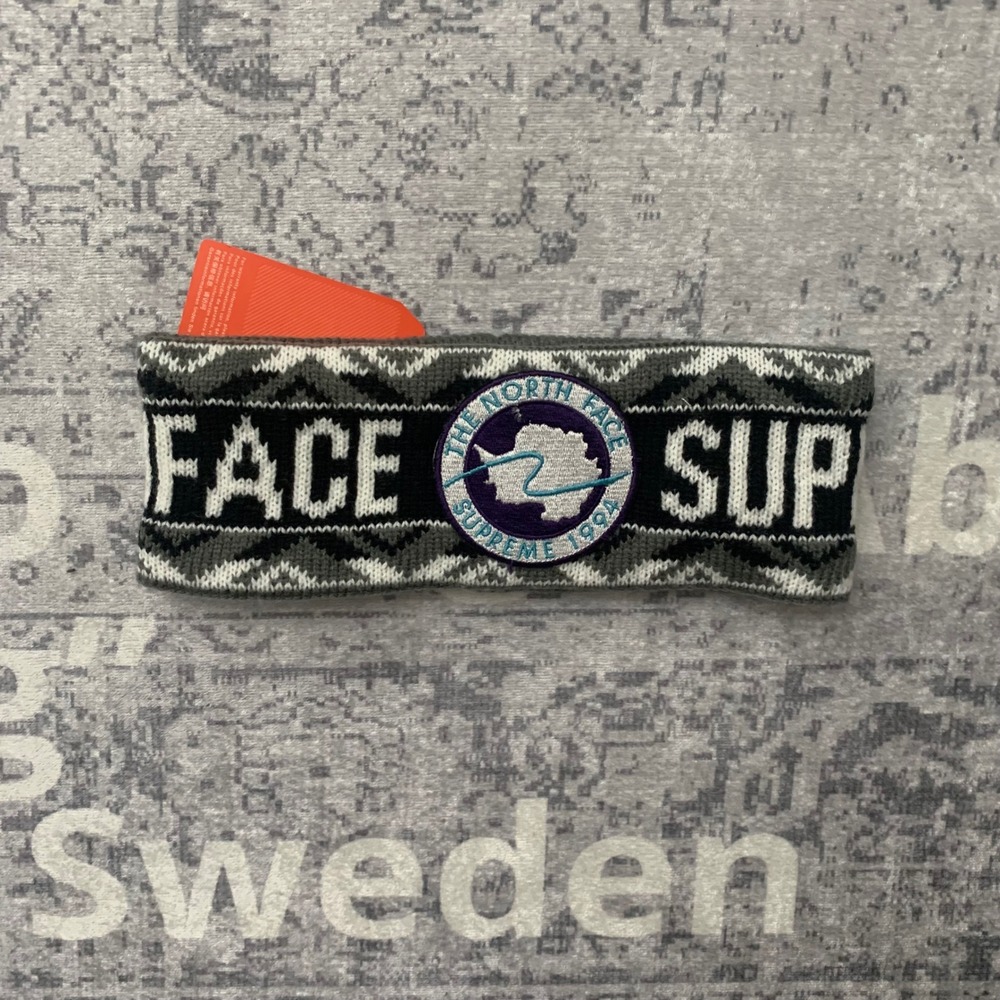 Supreme The North Face Headband Unisex OS Grey New Trans Antarctica Expedition